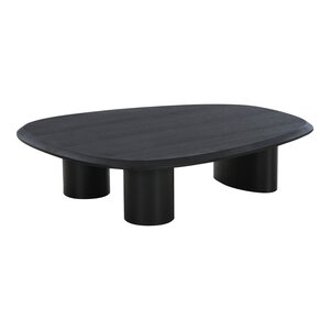 Table basse placage frêne noir 78x96x32 cm