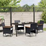 vidaXL Ensemble de Jardin 5 Pièces Noir Poly Rattan