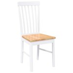 vidaXL Chaises à manger 2 Pièces blanc bois massif caoutchouc