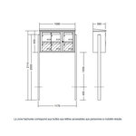 Bloc collectif Leabox 3x2  grade 3  simple face  extérieur  fixation sur pieds à sceller  blanc neige  ral 9016 finition brillante