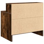 vidaXL Table de chevet avec tiroir chêne fumé 51x31x47 cm