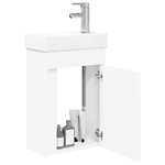 vidaXL Meuble de salle de bain avec robinet Blanc 40 5 x 22 5 x 62 cm