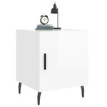 vidaXL Table de chevet blanc brillant 40x40x50 cm bois d’ingénierie