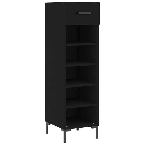 vidaXL Armoire à chaussures noir 30x35x105 cm bois d'ingénierie