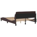 vidaXL Cadre de lit Dover marron foncé 140x200 cm tissu