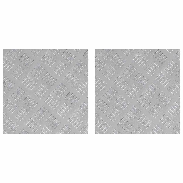 vidaXL Nez de marche Carré 2 Pièces Argenté 40 x 40 cm Aluminium
