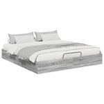 vidaXL Cadre de lit ottoman Gris Sonoma 193 x 120 x 25 cm