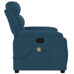 vidaXL Fauteuil inclinable de massage bleu velours