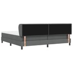 Lit à ressort avec matelas vidaXL gris foncé 200x200 cm en tissu