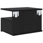 vidaXL Table de nuit flottante chêne noir 40x31x27 cm Bois d'ingénierie