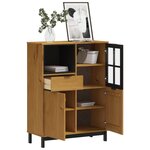 vidaXL Buffet avec porte vitrée FLAM 92x40x122 5 cm bois massif de pin