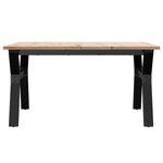 vidaXL Table basse cadre en Y 80x80x45 cm bois de pin massif et acier