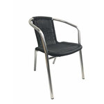 Fauteuil bistrot modèle udine empilable noir -  - aluminium/textilène