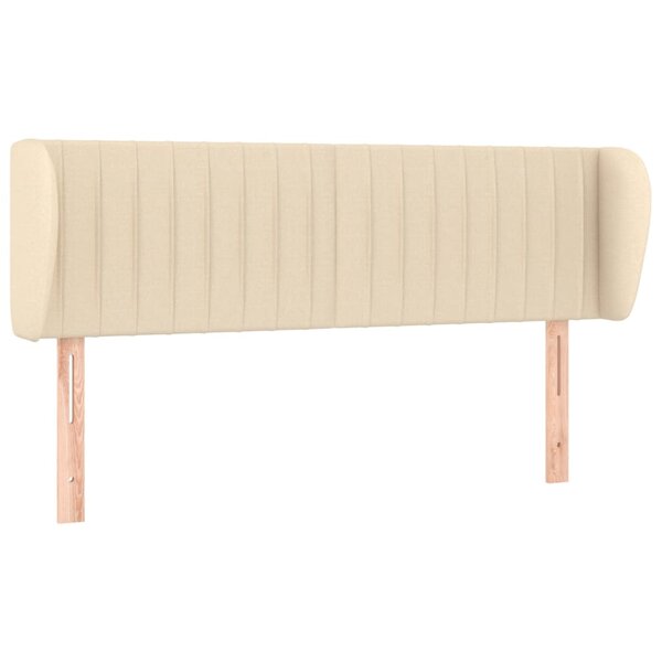 vidaXL Tête de lit avec oreilles Crème 147x23x78/88 cm Tissu