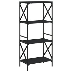 vidaXL Bibliothèque à 4 niveaux noir 59x35x132 cm bois d'ingénierie
