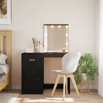 vidaXL Coiffeuse avec lumières LED noir 90x42x132 5cm