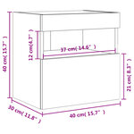 vidaXL Meubles TV muraux et lumières LED 2Pièces gris béton 40x30x40 cm