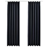 vidaXL Rideaux occultants avec crochets 2 Pièces Anthracite 140x245 cm