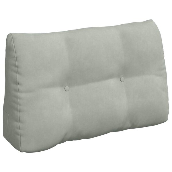 vidaXL Coussin de Dos Gris clair 80 x 24 x 50 cm Velours
