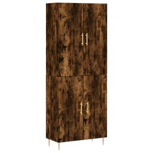 vidaXL Buffet haut Chêne fumé 69 5x34x180 cm Bois d'ingénierie