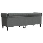 vidaXL Canapé Chesterfield 3 places gris foncé tissu