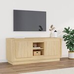 vidaXL Meuble TV chêne sonoma 102x35x45 cm bois d'ingénierie