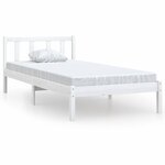 vidaXL Cadre de lit sans matelas blanc bois massif
