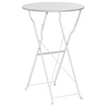 vidaXL Table de bistro pliable blanche Ø50 x 71 cm en acier émaillé