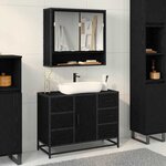 vidaXL Meuble de Lavabo de Salle de Bain Chêne noir 80 x 33 x 60 cm