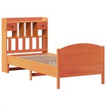 vidaXL Lit bibliothèque sans matelas cire marron 100x200 cm pin massif