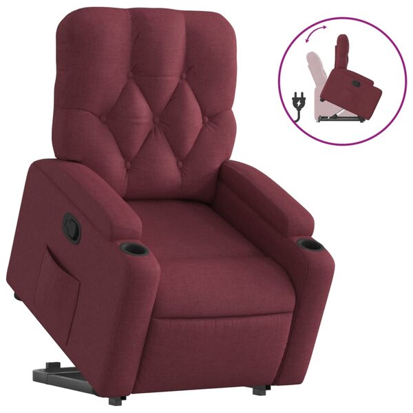 vidaXL Fauteuil inclinable rouge bordeaux tissu