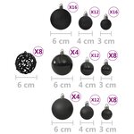 Vidaxl ensemble de boules de noël 100 pièces noir