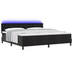 Lit à ressort vidaXL avec matelas et LED Noir 200x200 cm Velours