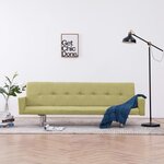 vidaXL Canapé-lit avec accoudoir Vert Polyester