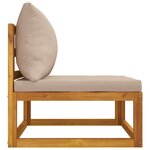 vidaXL Salon de jardin avec coussins 2 Pièces bois massif acacia