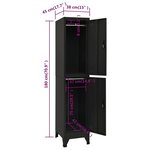 vidaXL Armoire à casiers Noir 38x45x180 cm Acier