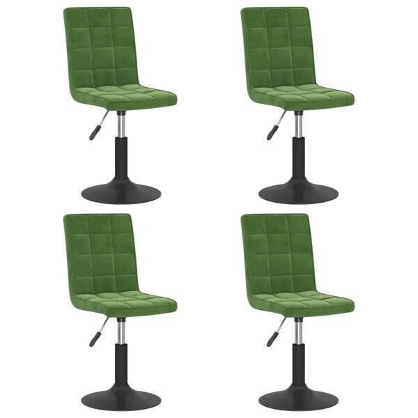 vidaXL Chaises pivotantes à manger lot de 4 vert foncé velours