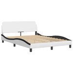 vidaXL Cadre de lit sans matelas Hvar blanc et noir 140x190 cm similicuir