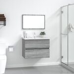 vidaXL Ensemble de meubles de salle de bain 2 Pièces Sonoma gris