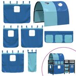 vidaXL Lit mezzanine enfants avec tunnel sans matelas bleu 80x200 cm