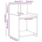 vidaXL Armoire de lit Vieux bois 40 x 35 x 60 cm Panneau de particules