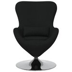 vidaXL Fauteuil œuf Noir 63 x 73 x 90 cm tissu