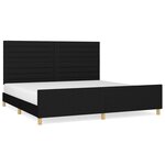vidaXL Cadre de lit avec tête de lit Noir 200x200 cm Tissu