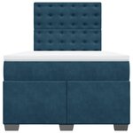 vidaXL Sommier à lattes de lit et matelas bleu 120x200 cm velours
