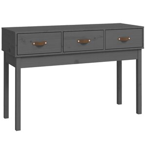 vidaXL Table console Gris 114x40x75 cm Bois massif de pin