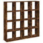 vidaXL Bibliothèque chêne fumé 137 5x29x137 5 cm bois d'ingénierie