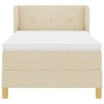 vidaXL Lit à ressorts avec matelas Crème 100 x 200 cm tissu