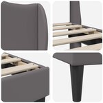 vidaXL Cadre de lit avec tête de lit Gris 90 x 200 cm Simili cuir