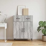 vidaXL Buffet Sonoma gris 66 x 34 5 x 89 5 cm Bois d'ingénierie