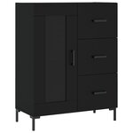 vidaXL Buffet haut Noir 69 5x34x180 cm Bois d'ingénierie